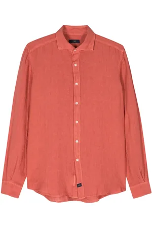 FAY Camisa con cuello italiano
