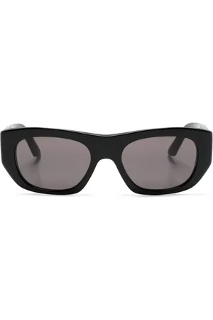 Alexander McQueen Lentes de sol con armazón geométrica y logo estampado