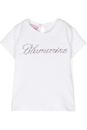 MISS BLUMARINE Playera con logo y detalles strass
