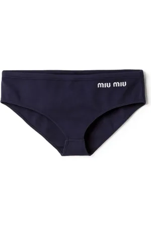 Miu Miu Bikini bottom con logo bordado