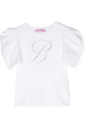 MISS BLUMARINE Playera con mangas farol y detalles del logo