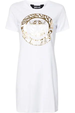 Roberto Cavalli Vestido corto con motivo Tiger Head
