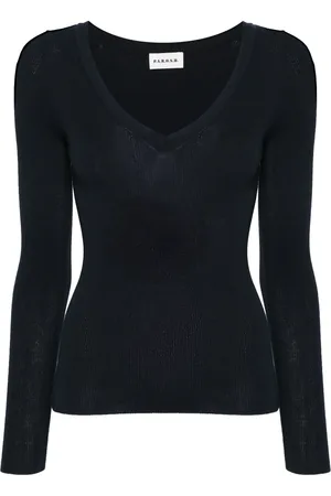 P.A.R.O.S.H. Top tejido de canalé con cuello en V