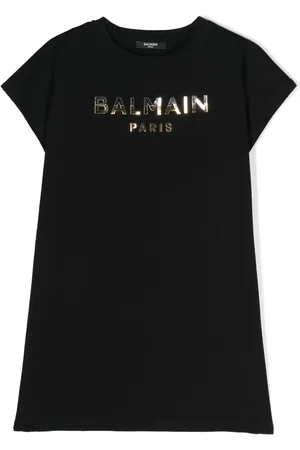 Balmain Vestido estilo playera con logo