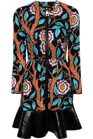 LOUIS VUITTON Vestido corto con peplum y estampado floral pre-owned