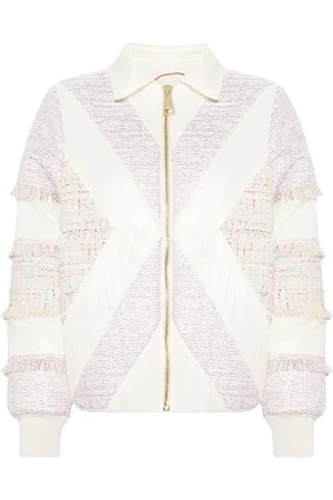 Khrisjoy Chamarra capitonada con detalle de tweed
