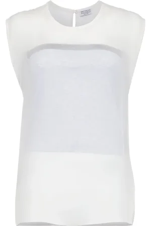 Brunello Cucinelli Conjunto de camiseta con diseño traslúcido