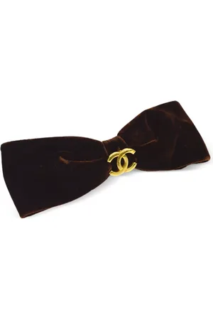 CHANEL Broche para el cabello con moño logo CC 1990-2000