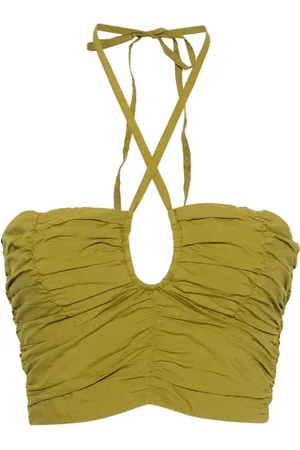 FORTE FORTE Top con cuello halter y volantes