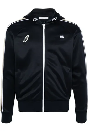 WALES BONNER Hoodie con logo bordado y cierre