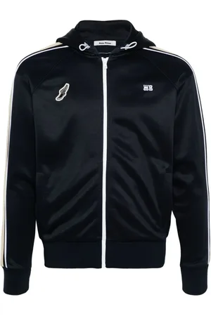 WALES BONNER Hoodie con logo bordado y cierre