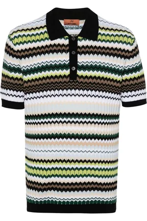 Missoni Playera tipo polo con entretejido en zigzag