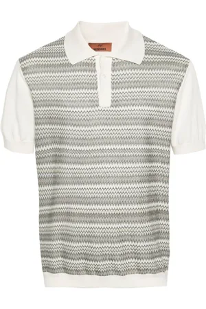 Missoni Playera tipo polo tejida en zigzag