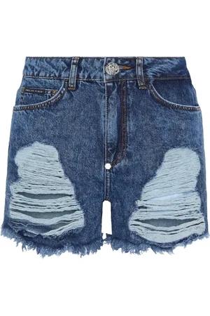 Philipp Plein Shorts de mezclilla de tiro medio