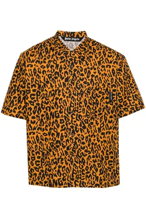 Palm Angels Camisa con estampado de leopardo