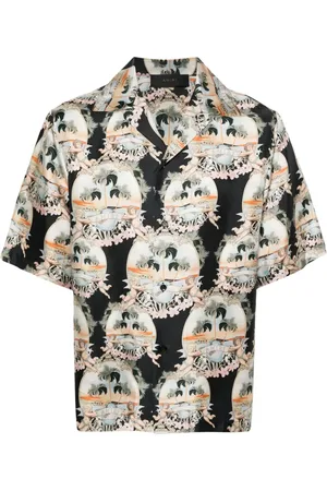AMIRI Camisa bowling con estampado de paisaje