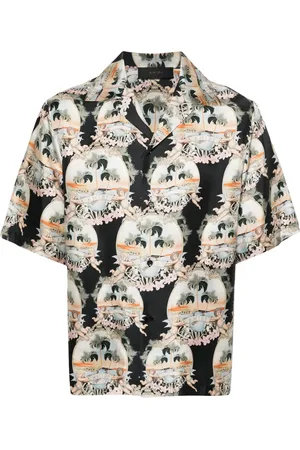 AMIRI Camisa bowling con estampado de paisaje