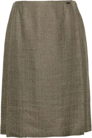 CHANEL Falda midi con diseño acampanado 1990