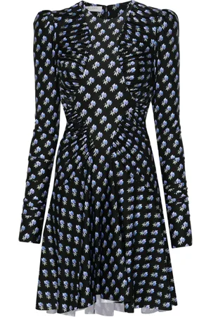 Serafini Vestido fruncido con estampado floral