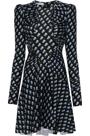 Serafini Vestido fruncido con estampado floral