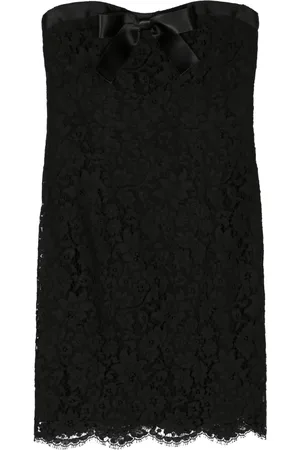 CHANEL Vestido corto con encaje floral 1990