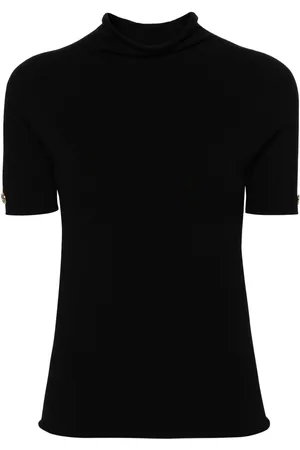 Twin-Set Suéter con cuello falso y placa del logo