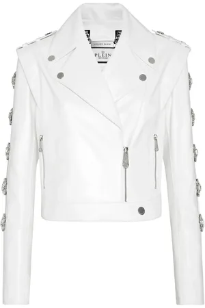 Philipp Plein Chamarra biker con detalles de cristal