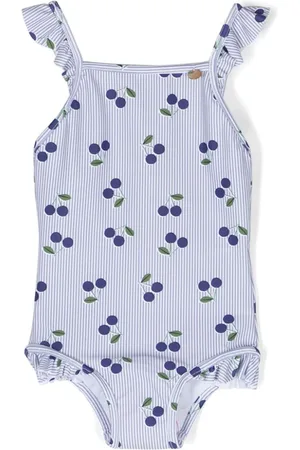 BONPOINT Traje de baño con cerezas estampadas