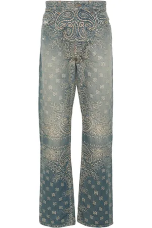 AMIRI Jeans rectos con motivo de bandana en jacquard