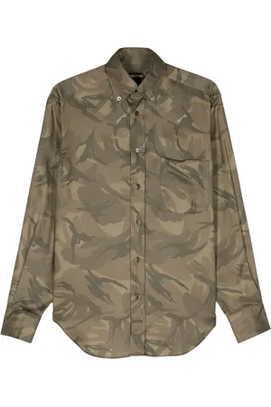 Tom Ford Camisa de sarga con estampado militar