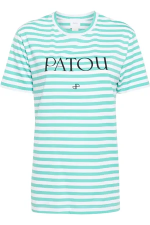 Patou Playera con rayas estampadas y logo estampado