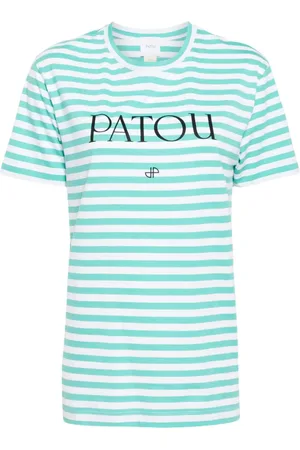 Patou Playera con rayas estampadas y logo estampado