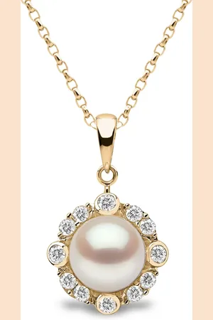 Yoko London Collar en oro amarillo de 18kt con perlas y diamantes