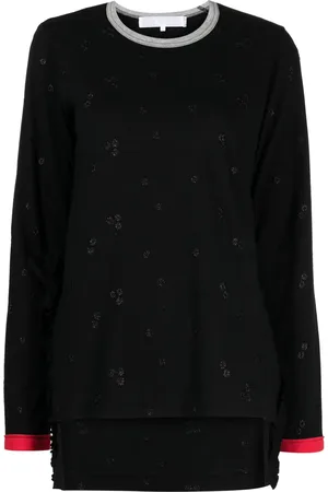 Comme des Garçons Playera con bordado floral