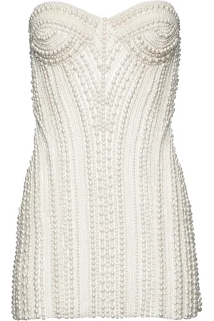 Retrofete Vestido corto con detalle de perlas artificiales