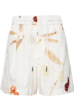 Feng Chen Wang Shorts con estampado abstracto y cordones en la pretina