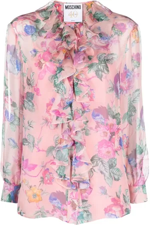 Moschino Blusa con volantes y estampado floral