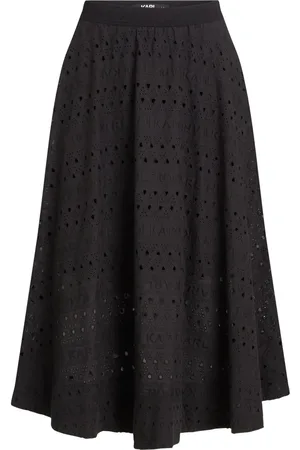 Karl Lagerfeld Falda midi con bordado inglés