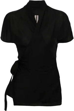Rick Owens Blusa cruzada de seda