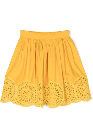 Stella McCartney Falda con bordado inglés