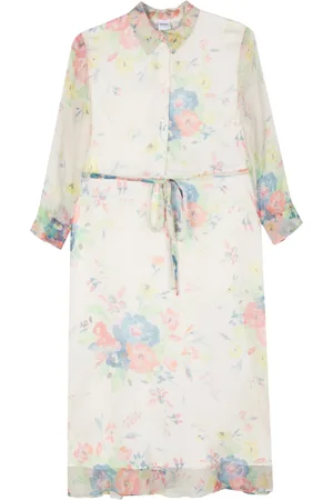 Aspesi Vestido de seda midi con estampado floral