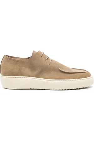 Moma Zapatos derby de gamuza con puntera cuadrada