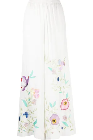 FORTE FORTE Pantalones palazzo con bordado floral