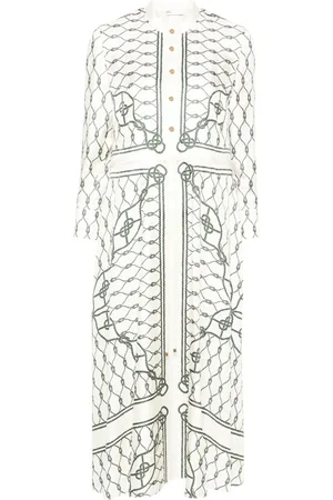 Tory Burch Vestido camisero con nudo estampado