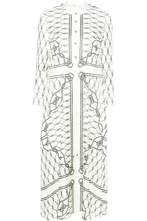 Tory Burch Vestido camisero con nudo estampado