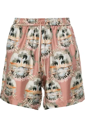 AMIRI Bermudas de seda con estampado gráfico