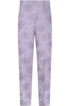 Etro Pantalones capri con motivo floral en jacquard