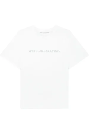 Stella McCartney Playera con logo y detalles de cristal