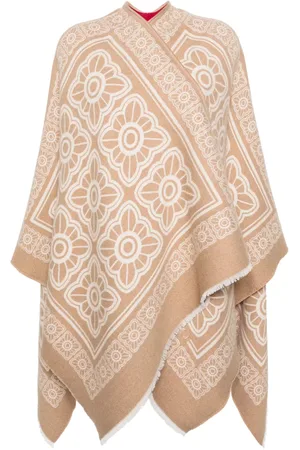 La DoubleJ Poncho reversible con estampado Tiles