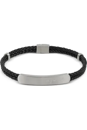 AGNÈS B. Pulsera trenzada con placa del logo